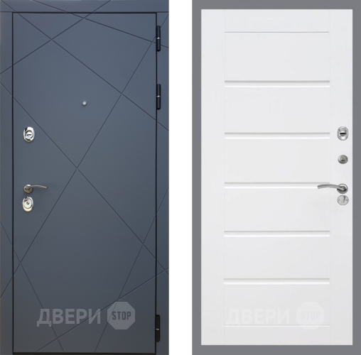 Входная металлическая Дверь Рекс (REX) 13 Силк Титан Сити Белый ясень в Яхроме