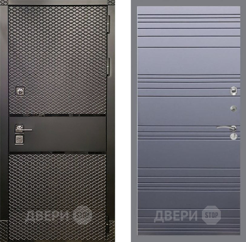 Входная металлическая Дверь Рекс (REX) 15 Черный Кварц Line Силк титан в Яхроме