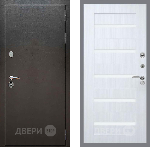 Входная металлическая Дверь Рекс (REX) 5 Серебро Антик СБ-14 стекло белое Сандал белый в Яхроме