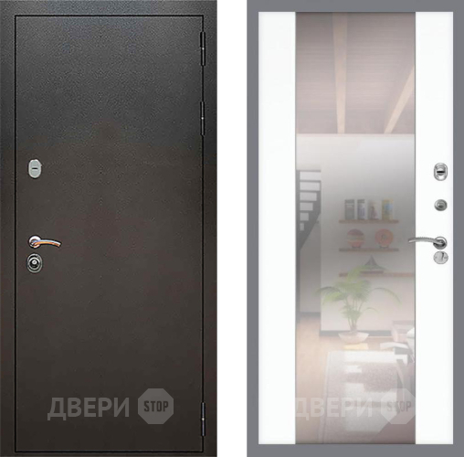 Дверь Рекс (REX) 5 Серебро Антик СБ-16 Зеркало Силк Сноу в Яхроме