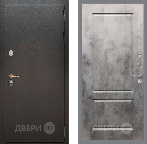 Дверь Рекс (REX) 5 Серебро Антик FL-117 Бетон темный в Яхроме