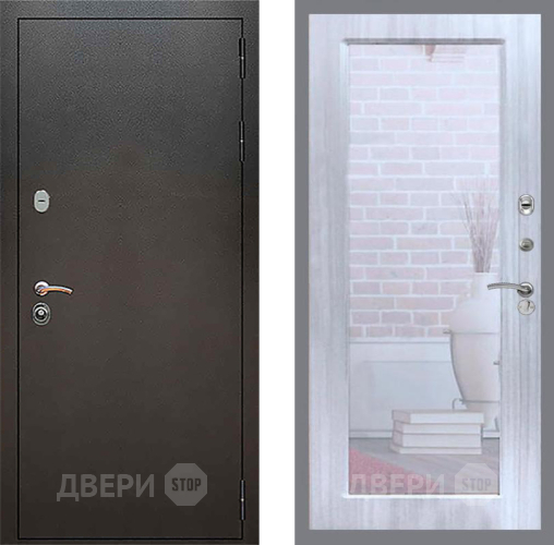 Дверь Рекс (REX) 5 Серебро Антик Зеркало Пастораль Сандал белый в Яхроме