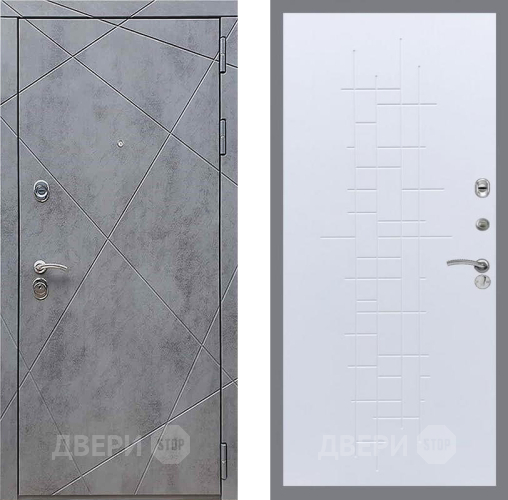 Дверь Рекс (REX) 13 Бетон Темный FL-289 Белый ясень в Яхроме