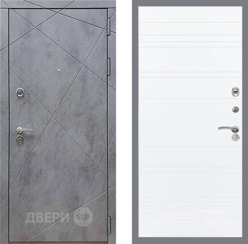 Дверь Рекс (REX) 13 Бетон Темный Line Силк Сноу в Яхроме