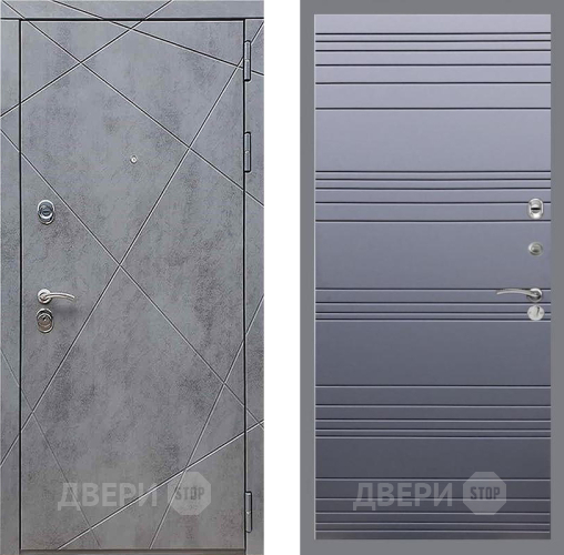 Дверь Рекс (REX) 13 Бетон Темный Line Силк титан в Яхроме
