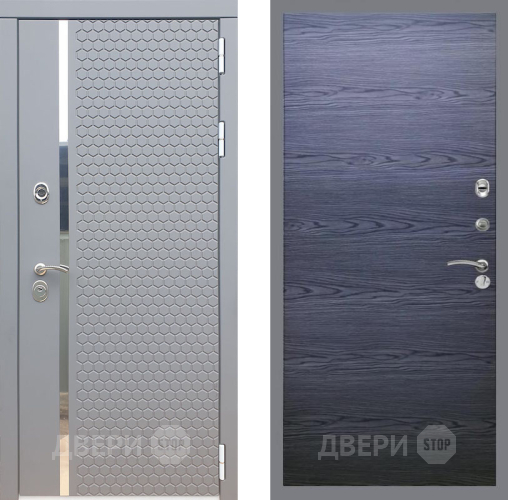 Входная металлическая Дверь Рекс (REX) 24 GL Дуб тангенальный черный в Яхроме