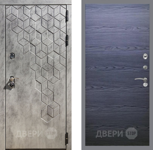 Входная металлическая Дверь Рекс (REX) 23 GL Дуб тангенальный черный в Яхроме