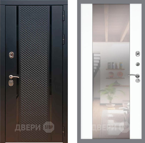Входная металлическая Дверь Рекс (REX) 25 СБ-16 Зеркало Силк Сноу в Яхроме