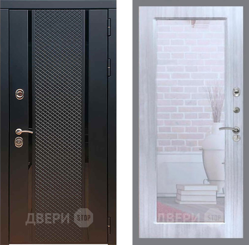 Входная металлическая Дверь Рекс (REX) 25 Зеркало Пастораль Сандал белый в Яхроме