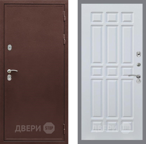 Входная металлическая Дверь Рекс (REX) 5 металл 3 мм FL-33 Белый ясень в Яхроме