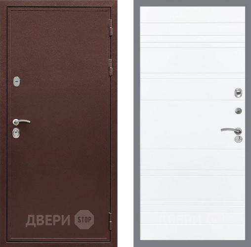 Дверь Рекс (REX) 5 металл 3 мм Line Силк Сноу в Яхроме
