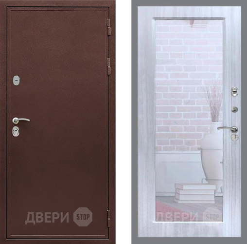 Дверь Рекс (REX) 5 металл 3 мм Зеркало Пастораль Сандал белый в Яхроме